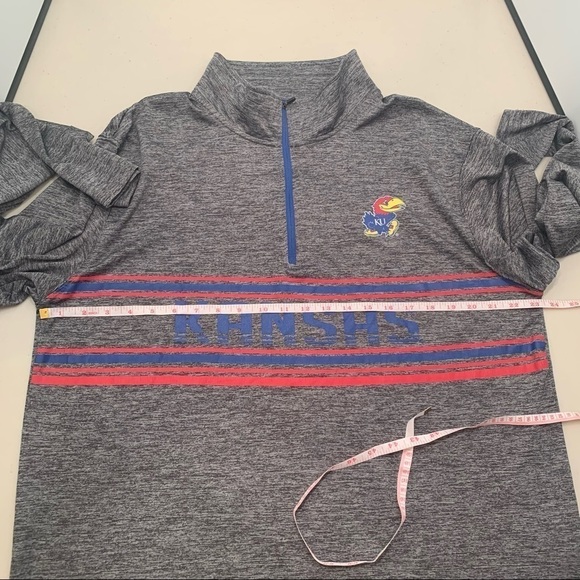 Mens Colosseum University of Kansas JAYHAWKS 1/4 zip Shirt/Pullover XL - Picture 6 of 8